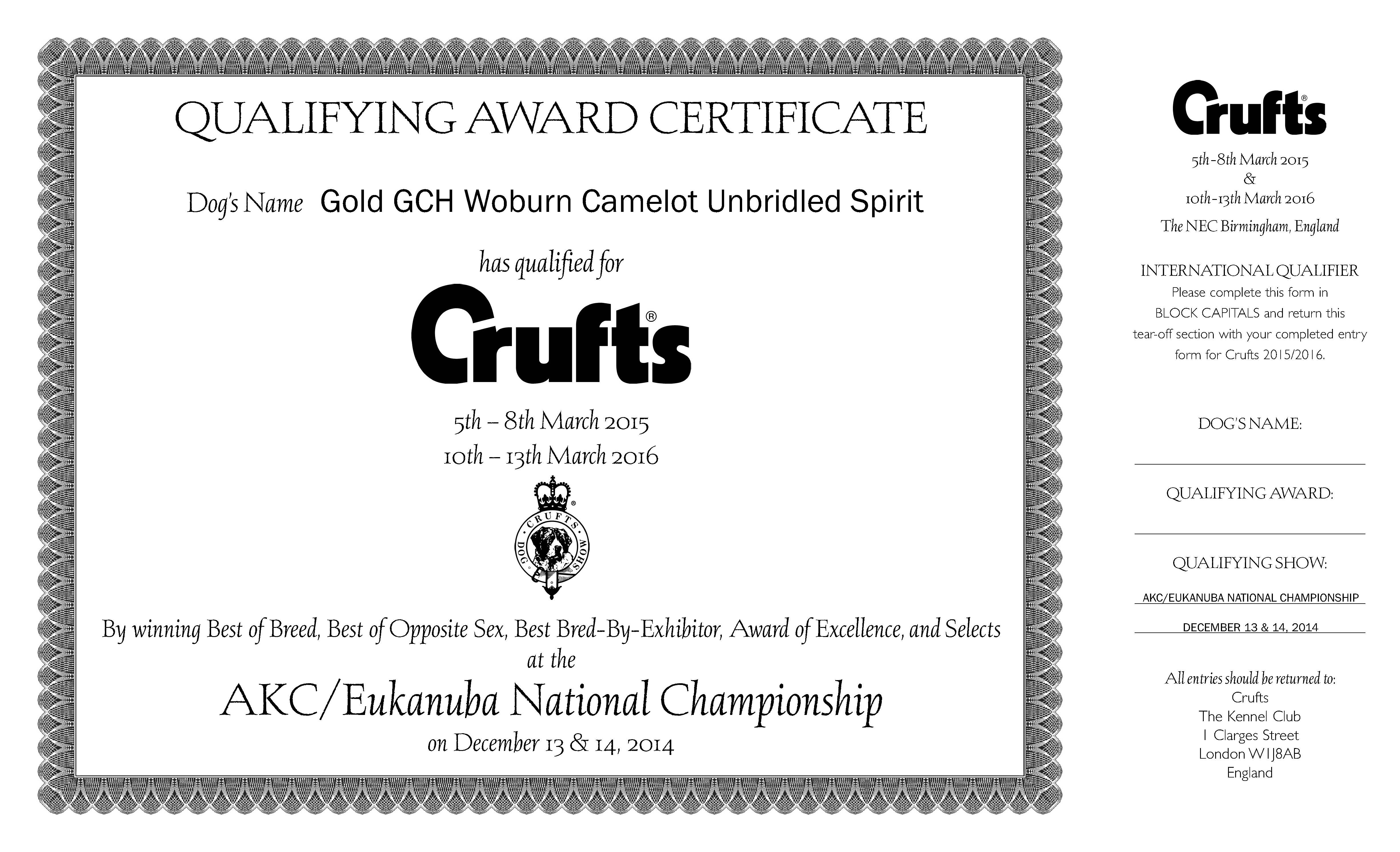 Crufts Award